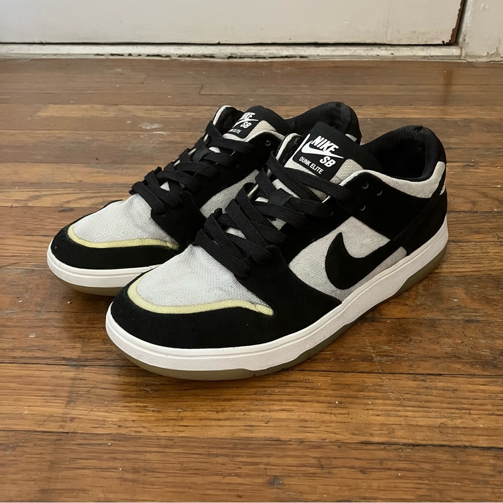 NIKE SB DUNK LOW ELITE SIZE 7.5 BLACK/WHITE OSKI - Picture 2 of 7